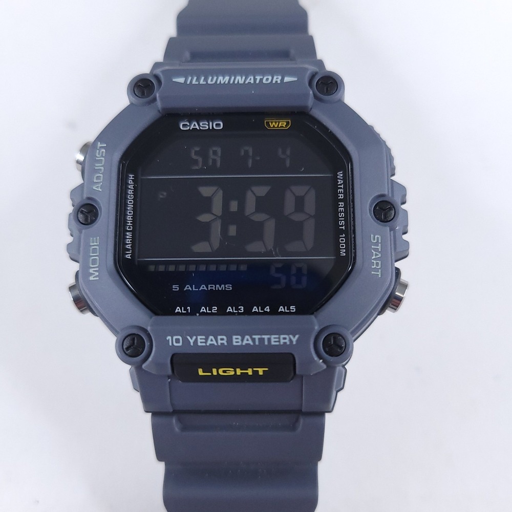 Casio Unisex Watch Dual Time Grey Digital Dial Resin Strap Alarm AE-1600H-8BVCF